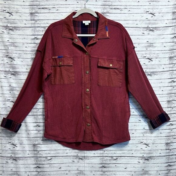 Sundance Waffle Knit Prudence Oversized Boho Shirt Jacket - Picture 6 of 9